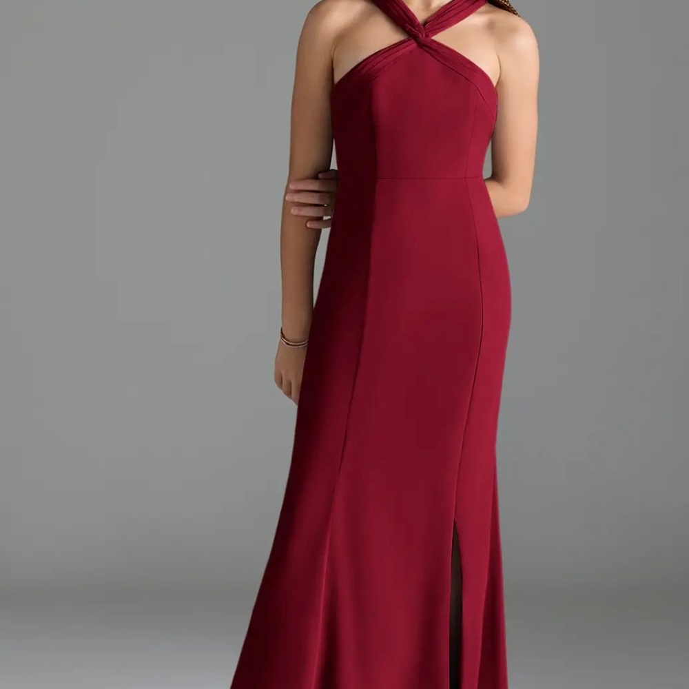 Elegant Burgundy Halter Dress